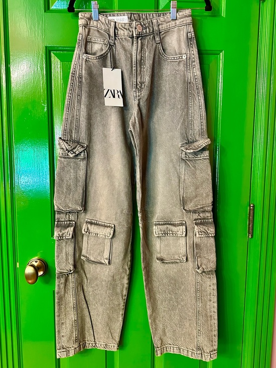 Zara Denim - Zara Cargo Jeans in Washed Black